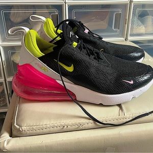 NIKE air max 270 neon pink and black sneakers